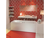 Stačiakampės masažinės vonios ir priekinės uždangos komplektas Poolspa Linea 150x70